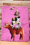 Animals printed on pink tee-shirt