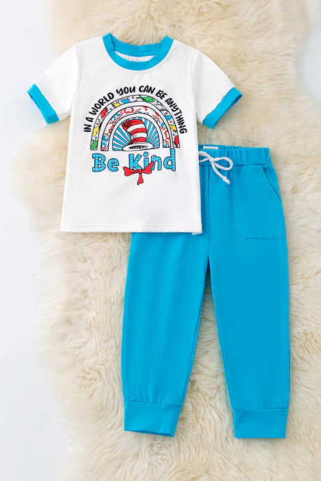 Boy's Dr.Seus* Be Kind printed jogger set
